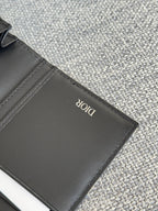 DIOR VERTICAL LONG WALLET 19 IN BLUE MONOGRAM OBLIQUE JACQUARD