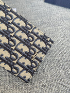 DIOR VERTICAL LONG WALLET 19 IN BLUE MONOGRAM OBLIQUE JACQUARD