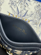 DIOR 25S 30 MONTAIGNE CARD HOLDER 10 IN BLACK OBLIQUE JACQUARD CANVAS