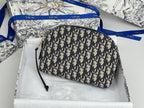 DIOR 25S 30 MONTAIGNE CLUTCH BAG 24 IN BLUE  OBLIQUE JACQUARD