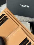 CHANEL 25S CF SMALL TRI FOLD WALLET 11 IN GOLDEN CARAMEL CAVIAR GOLD HARDWARE