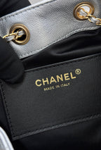CHANEL 25S HOBO BAG 30 IN SILVER CAVIAR WITH GOLD HARDWARE