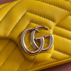 GUCCI 26S  MARMONT BAG 16 IN YELLOW LAMBSKIN
