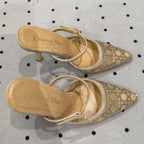 DIOR HIGH HEELS MULE IN CAMEL BEIGE LAMB SUEDE 10 CM
