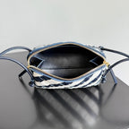 BOTTEGA VENETA 25S CONCERT POUCH 18 IN ZEBRA PATTERN CALFSKIN GOLD HARDWARE