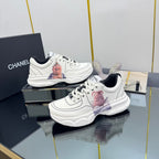 CHANEL TRAINERS SNEAKER IN WHITE CALFSKIN WITH STICKER 238622