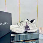 CHANEL TRAINERS SNEAKER IN WHITE CALFSKIN WITH STICKER 238625