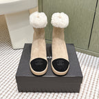 CHANEL 25S CALF-HIGH BOOTS IN BLACK AND BEIGE SUEDE LINED WITH SHEEPSKIN