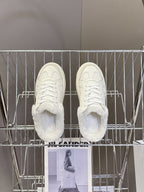 DIOR 25S  STAR SNEAKERS 40 MM IN WHITE LAMBSKIN AND WOOL