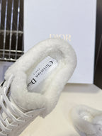 DIOR 25S  STAR SNEAKERS IN WHITE LAMBSKIN AND WOOL