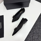 CHANEL BALLET FLATS 25S IN BLACK SATIN WITH BOW