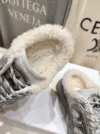 DIOR CHRONO SNEAKER 25S IN SILVER LAMBSKIN AND MESH FABRIC STYLE 10