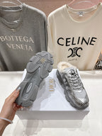 DIOR CHRONO SNEAKER 25S IN SILVER LAMBSKIN AND MESH FABRIC STYLE 10