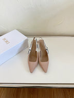 DIOR J'A SLINGBACK PUMP NUDE PINK TECHNICAL FABRIC 10 CM