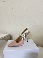 DIOR J'A SLINGBACK PUMP NUDE PINK TECHNICAL FABRIC 10 CM