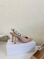 DIOR J'A SLINGBACK PUMP NUDE PINK TECHNICAL FABRIC 10 CM