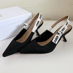 DIOR J'A SLINGBACK PUMP BLACK TECHNICAL FABRIC 65 MM