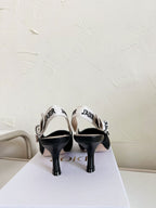 DIOR J'A SLINGBACK PUMP BLACK TECHNICAL FABRIC 65 MM