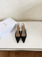 DIOR J'A SLINGBACK PUMP BLACK TECHNICAL FABRIC 65 MM