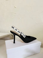 DIOR J'A SLINGBACK PUMP BLACK TECHNICAL FABRIC 10 CM