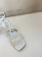 DIOR MEDIUM SQUARE HEEL SANDAL IN WHITE LAMBSKIN