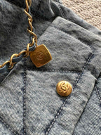 CHANEL 25S HOBO BAG 38 IN BLUE DENIM WITH GOLD HARDWARE