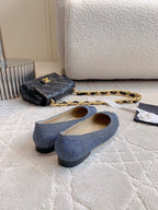 CHANEL BALLET FLATS IN AEGEAN BLUE DENIM