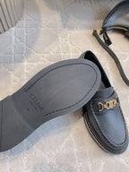 CHANEL 25S ARC DE TRIOMPHE LOAFERS IN BLACK CALFSKIN GOLD HARDWARE