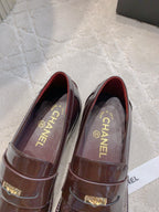 CHANEL 25S MOASINS IN ROSEWOOD CALFSKIN GOLD HARDWARE