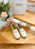 DIOR GRANVILLE ESPADRILLE WHITE QUILTED CANNAGE CALFSKIN