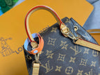 LOUIS VUITTON LV 25S MONTSOURIS MINI 20 IN BROWN MONOGRAM CANVAS LEATHER TRIM GOLD HARDWARE