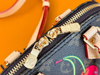 LOUIS VUITTON LV 25S NANO ALMA 18 IN DARK BROWN CANVAS MONOGRAM CHERRY PRINT GOLD HARDWARE