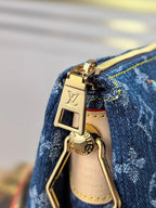 LOUIS VUITTON LV 25S COUSSIN BAG 26 IN DARK BLUE DENIM MONOGRAM CHERRY GOLD HARDWARE