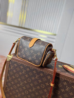 LOUIS VUITTON LV 25S CARGO 23 IN BROWN MONOGRAM CANVAS LEATHER TRIM GOLD HARDWARE