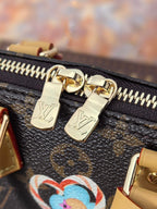 LOUIS VUITTON LV 25S NANO ALMA 18 IN BROWN MONOGRAM CANVAS PRINTED WITH THE VIVIENNE MASCOT