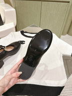 CHANEL HIGH MARY JANE BLACK LAMBSKIN