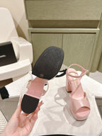 CHANEL HIGH SANDAL LIGHT PINK CALFSKIN