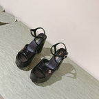 CHANEL HIGH SANDAL BLACK CALFSKIN