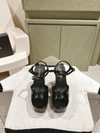 CHANEL HIGH SANDAL BLACK CALFSKIN