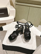 CHANEL HIGH SANDAL BLACK CALFSKIN