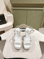 CHANEL HIGH SANDAL WHITE CALFSKIN