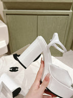 CHANEL HIGH SANDAL WHITE CALFSKIN
