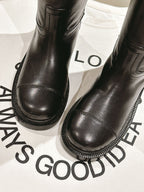 CHANEL HIGH BOOTS BLACK CALFSKIN