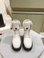 CHANEL MARTIN BOOTS IN WHITE EMBROIDERED CALFSKIN