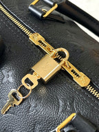 LOUIS VUITTON SPEEDY SOFT 30 IN BLACK MONOGRAM EMPREINTE LEATHER