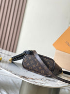 LOUIS VUITTON NEVERFULL BANDOULIÈRE INSIDE OUT BB 24 IN BROWN MONOGRAM CANVAS AND BLACK CALFSKIN