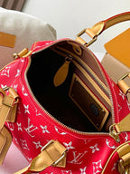 LOUIS VUITTON SPEEDY P9 BANDOULIÈRE 25 IN RED MONOGRAM CANVAS GOLD HARDWARE