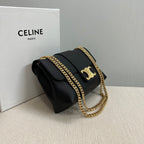 CELINE MEDIUM VICTOIRE BAG 25 IN BLACK SUPPLE CALFSKIN GOLD HARDWARE