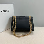CELINE MEDIUM VICTOIRE BAG 25 IN BLACK SUPPLE CALFSKIN GOLD HARDWARE