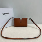 CELINE 16 STRAP POCHETTE 18 IN BRONZE ORANGE SUPPLE CALFSKIN GOLD HARDWARE